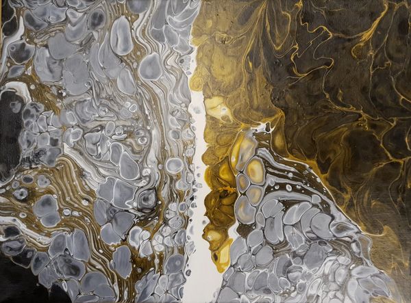 Abstract artwork depicting a glacier