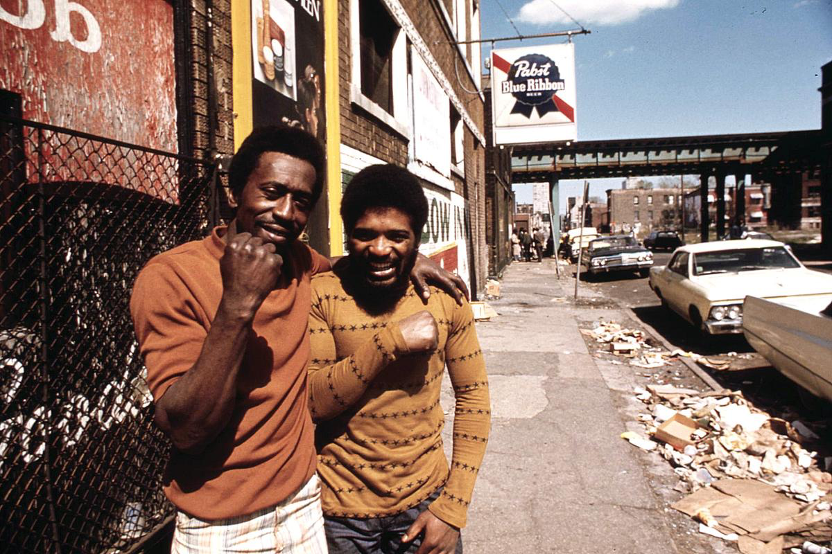 1970s image of men on Chicago's South Side