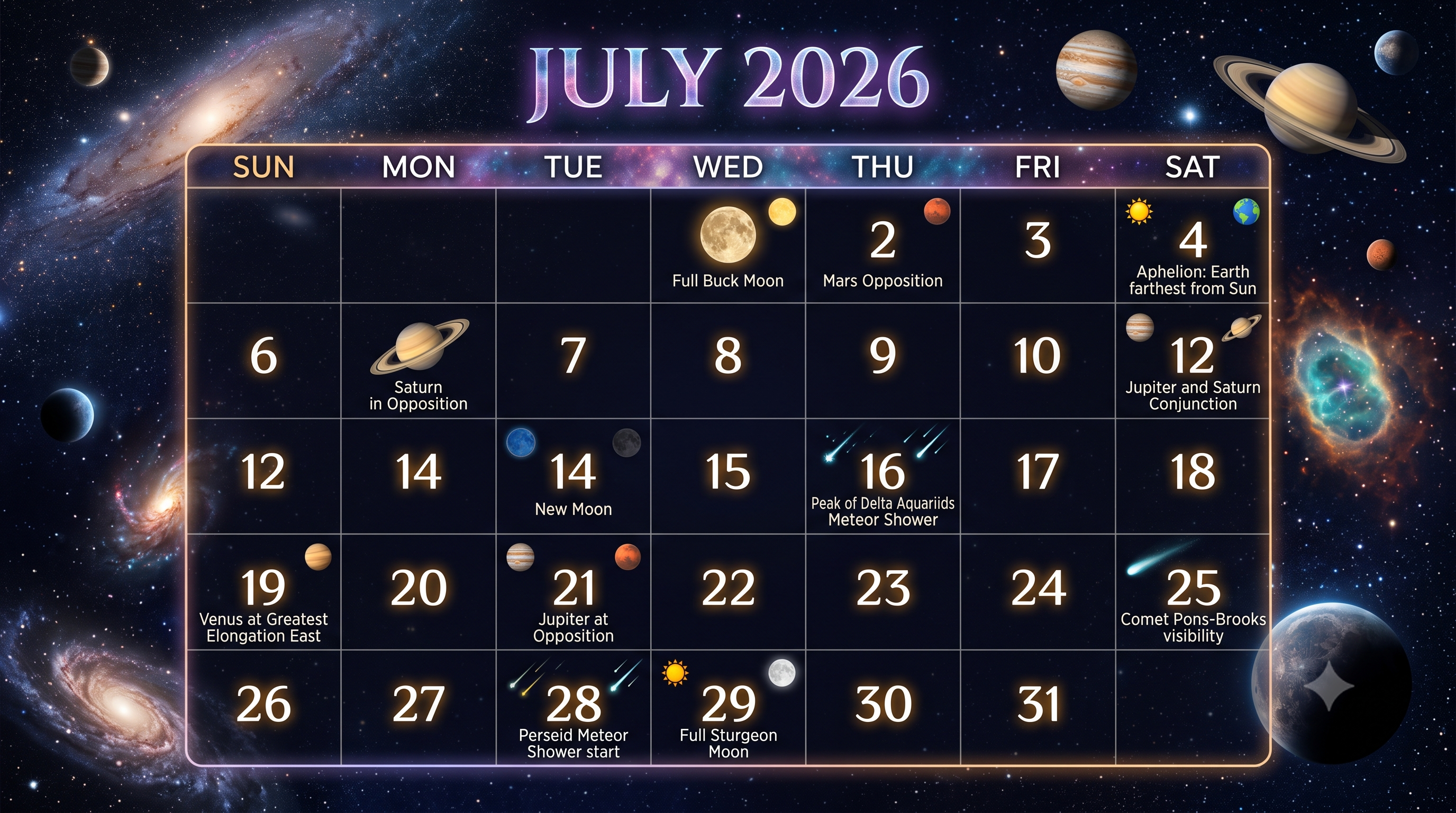 July 2026 Panchang: Vrats, Festivals, Tithis, Nakshatras & Shubh Muhurat
