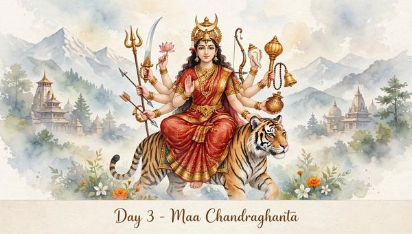 Navratri Day 3: Maa Chandraghanta | Courage, Protection & Martial Strength