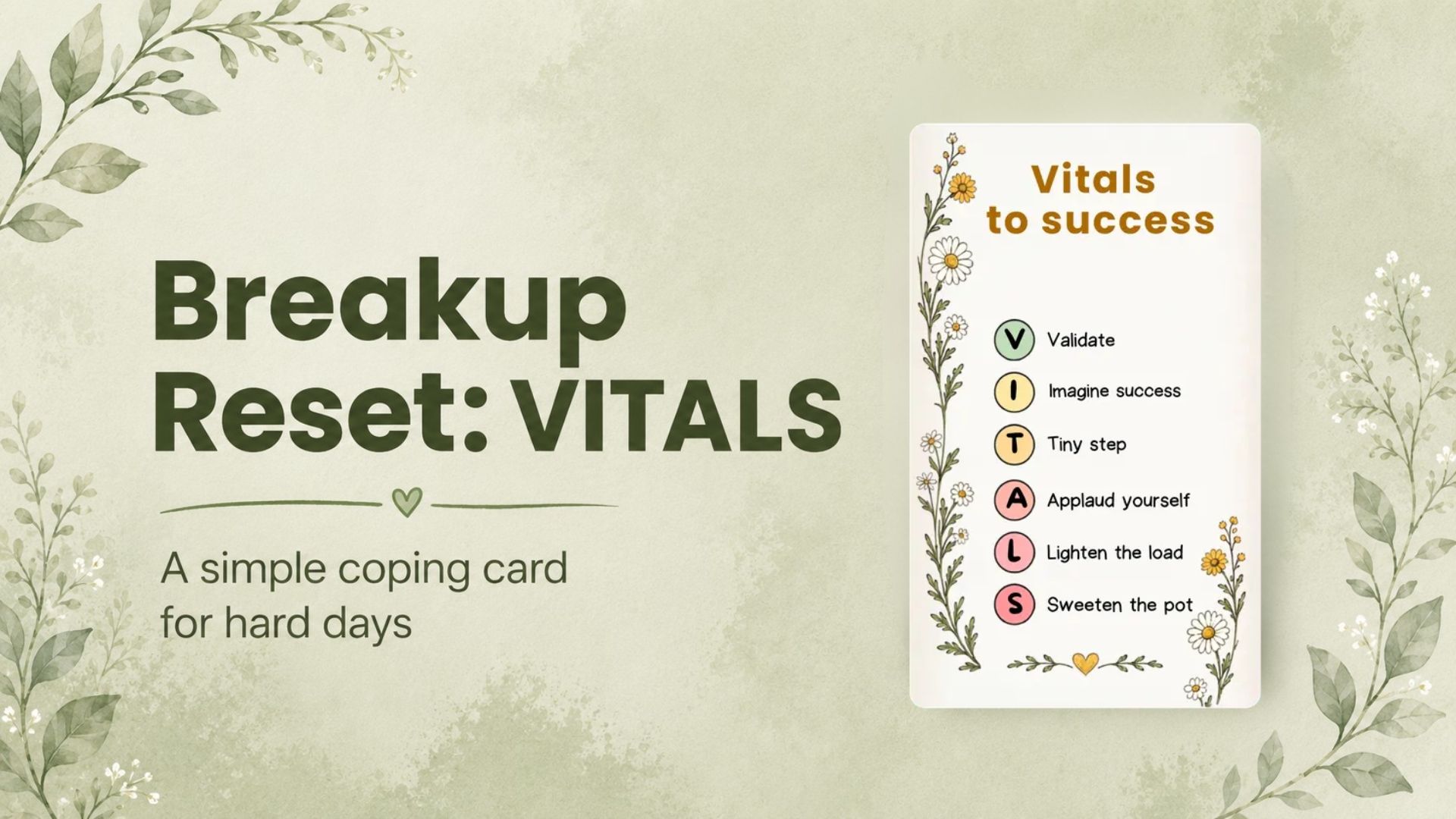 Breakup Reset: The VITALS Coping Card for Hard Days