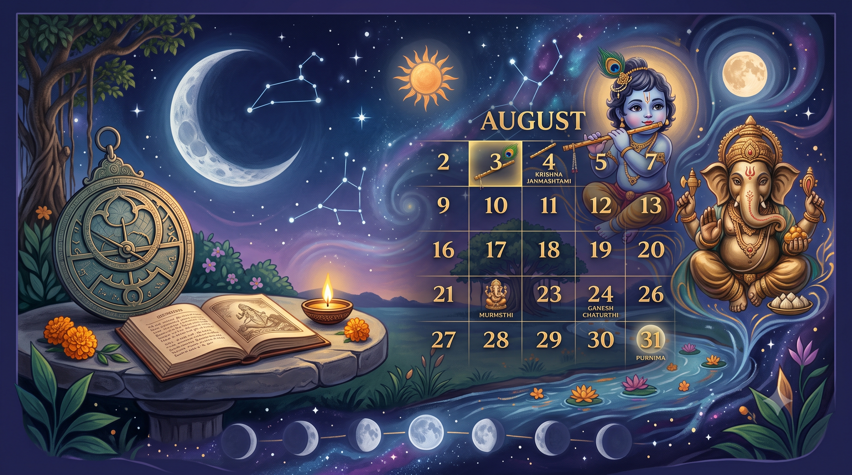 September 2026 Monthly Panchang: Major Hindu Festivals, Vrats & Lunar Events