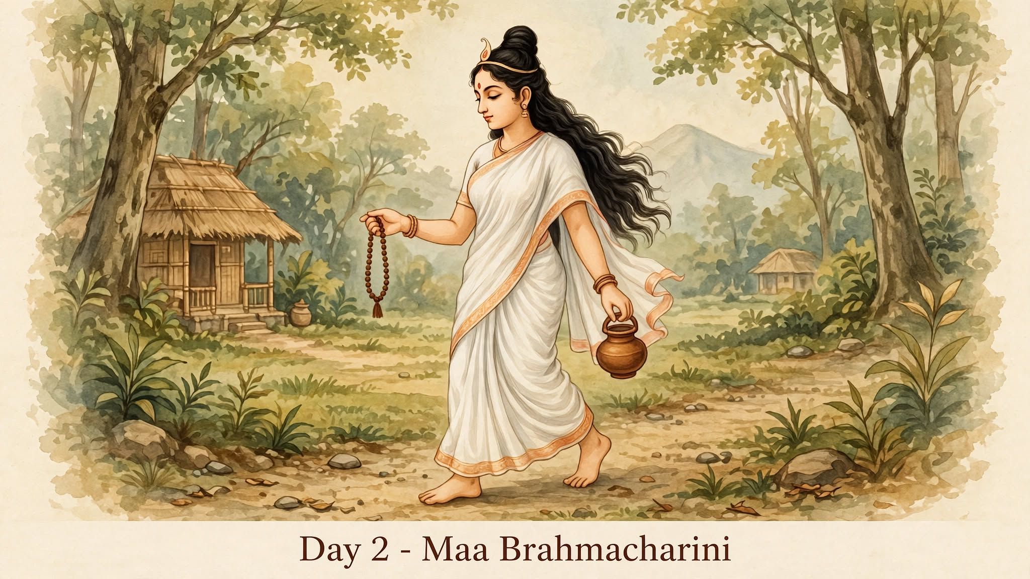 Navratri Day 2: Maa Brahmacharini | Penance, Wisdom & Lunar Balance