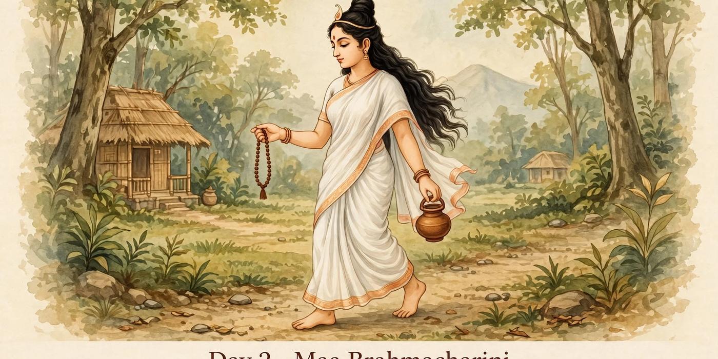 Navratri Day 2: Maa Brahmacharini | Penance, Wisdom & Lunar Balance