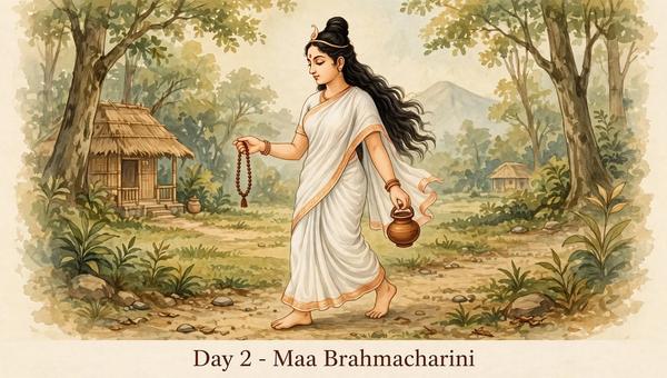 Navratri Day 2: Maa Brahmacharini | Penance, Wisdom & Lunar Balance