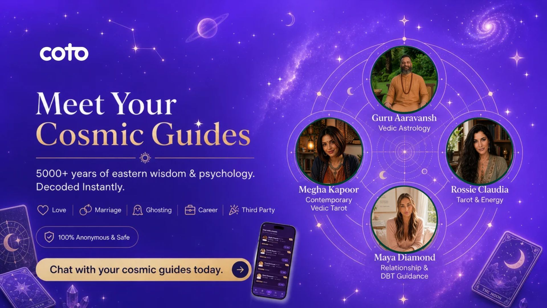 Beyond AI Chatbots: Meet Cosmic Guides, 500+ Years of Eastern Wisdom, Decoded for Your Everyday Life