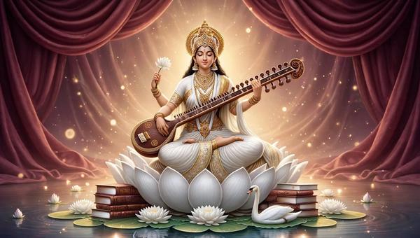 Saraswati Avahan & Puja 2026: Wisdom Invocation, Mula-Purva Ashadha Nakshatra Alignments & Astrological Guide