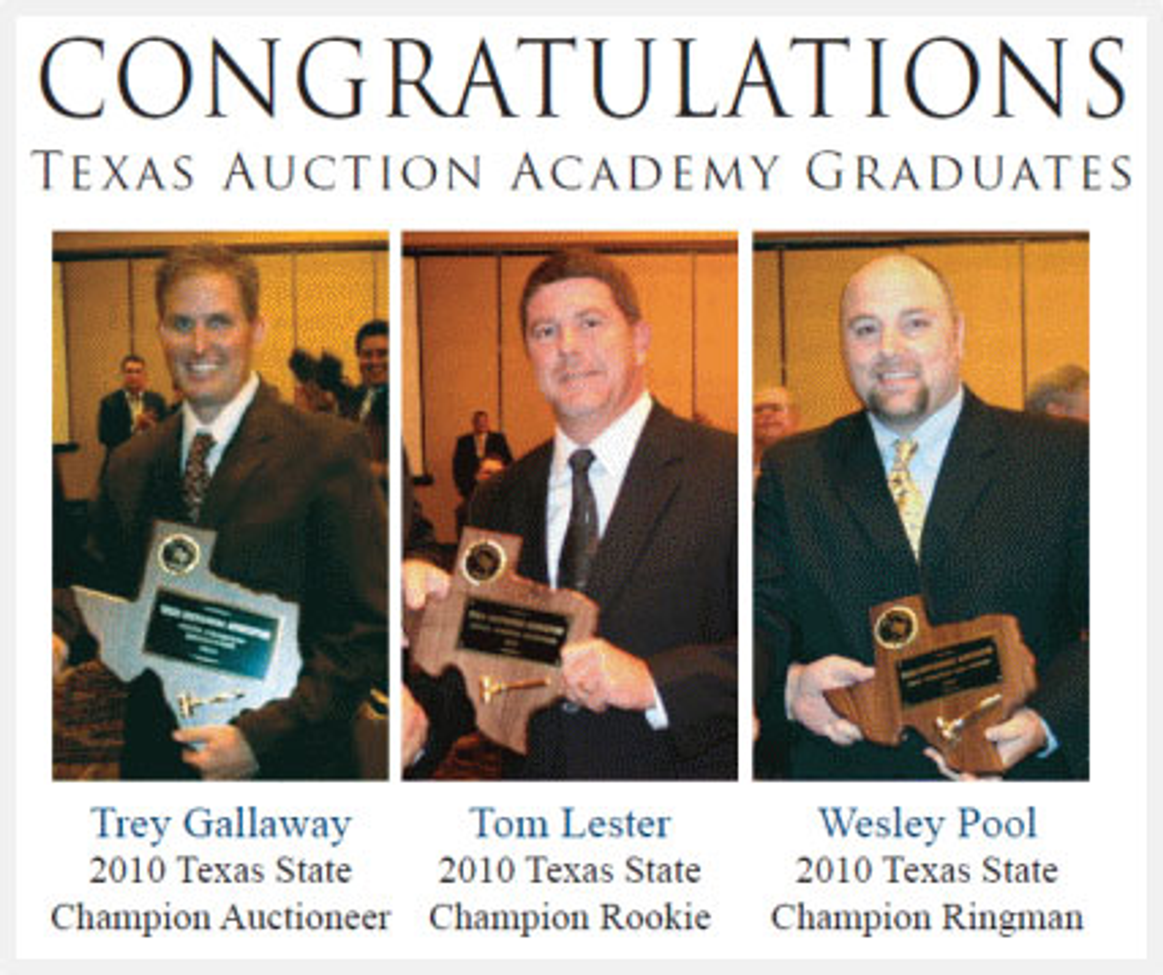 Congratulations 2010 Champions – America’s Auction Academy Graduates