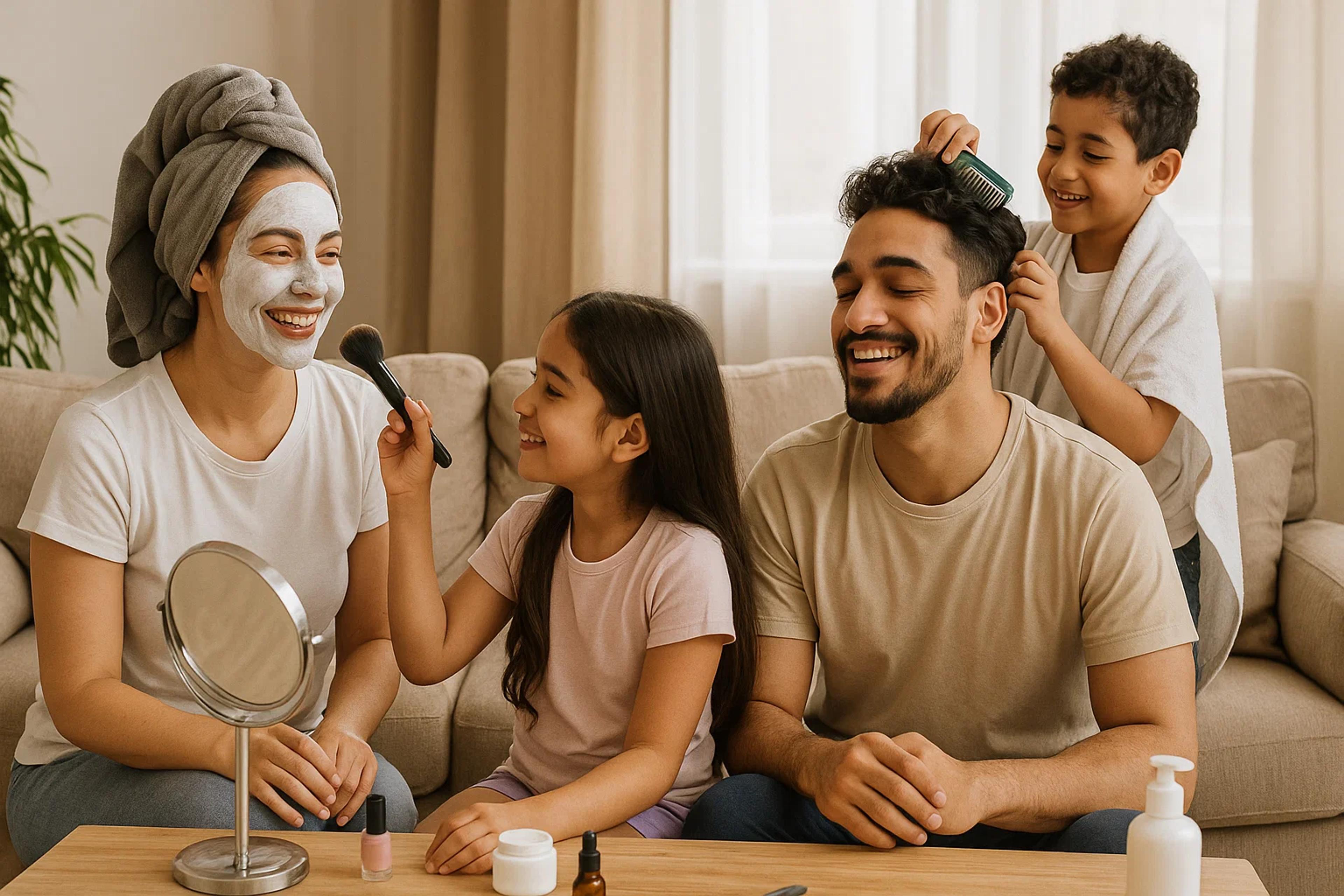 Family home beauty session