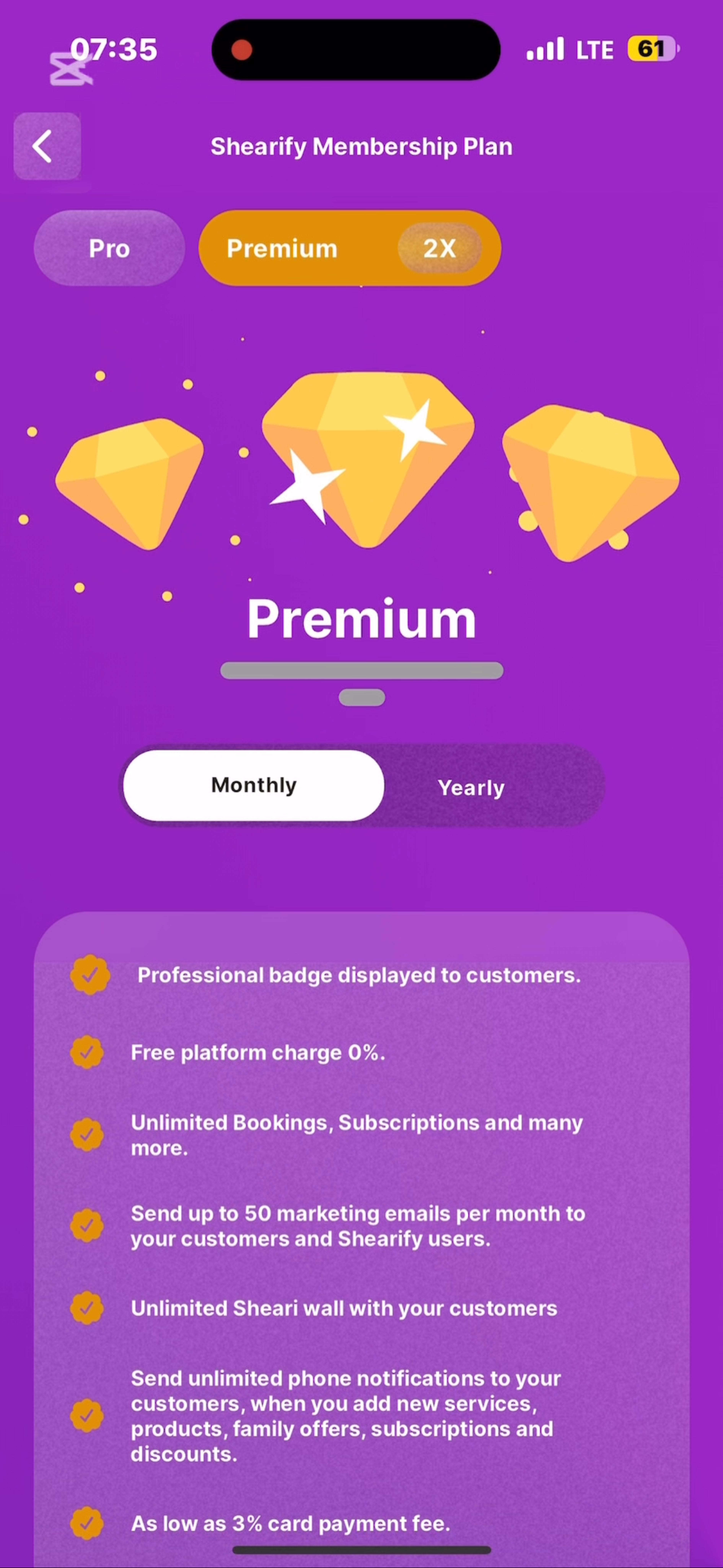 Shearify Shearstore stylist Pro Plan