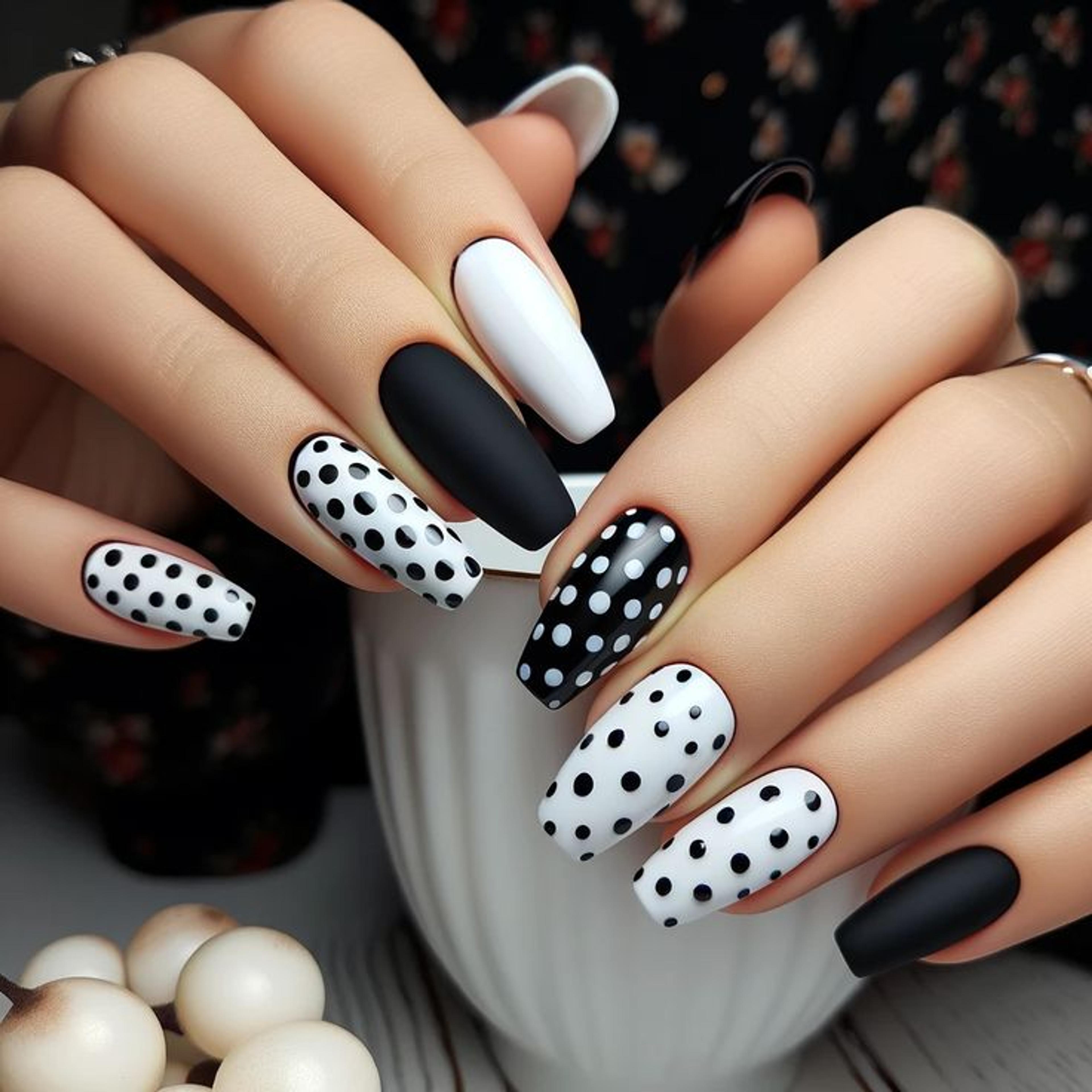 Polka dot nails