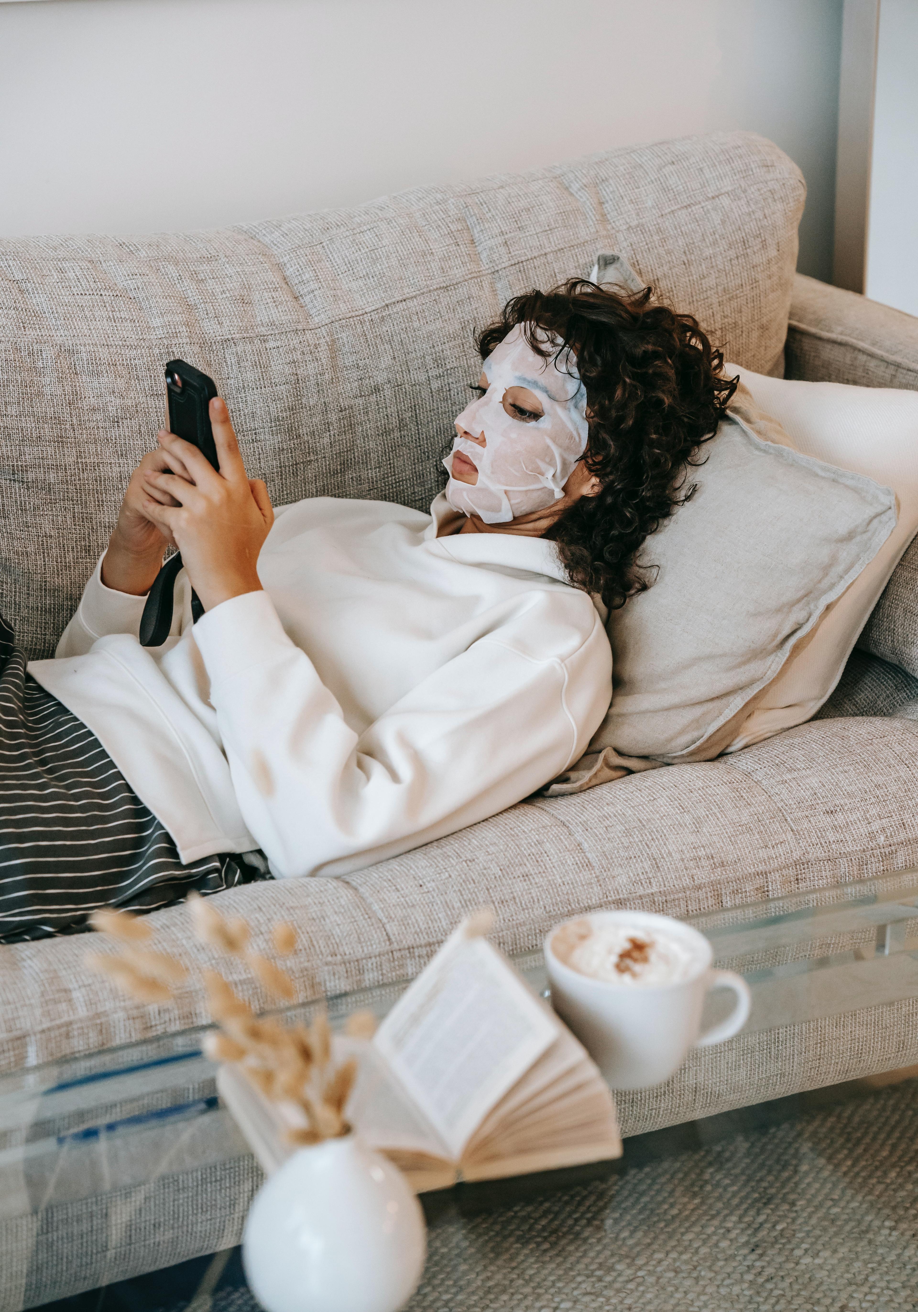 Woman booking a facial service