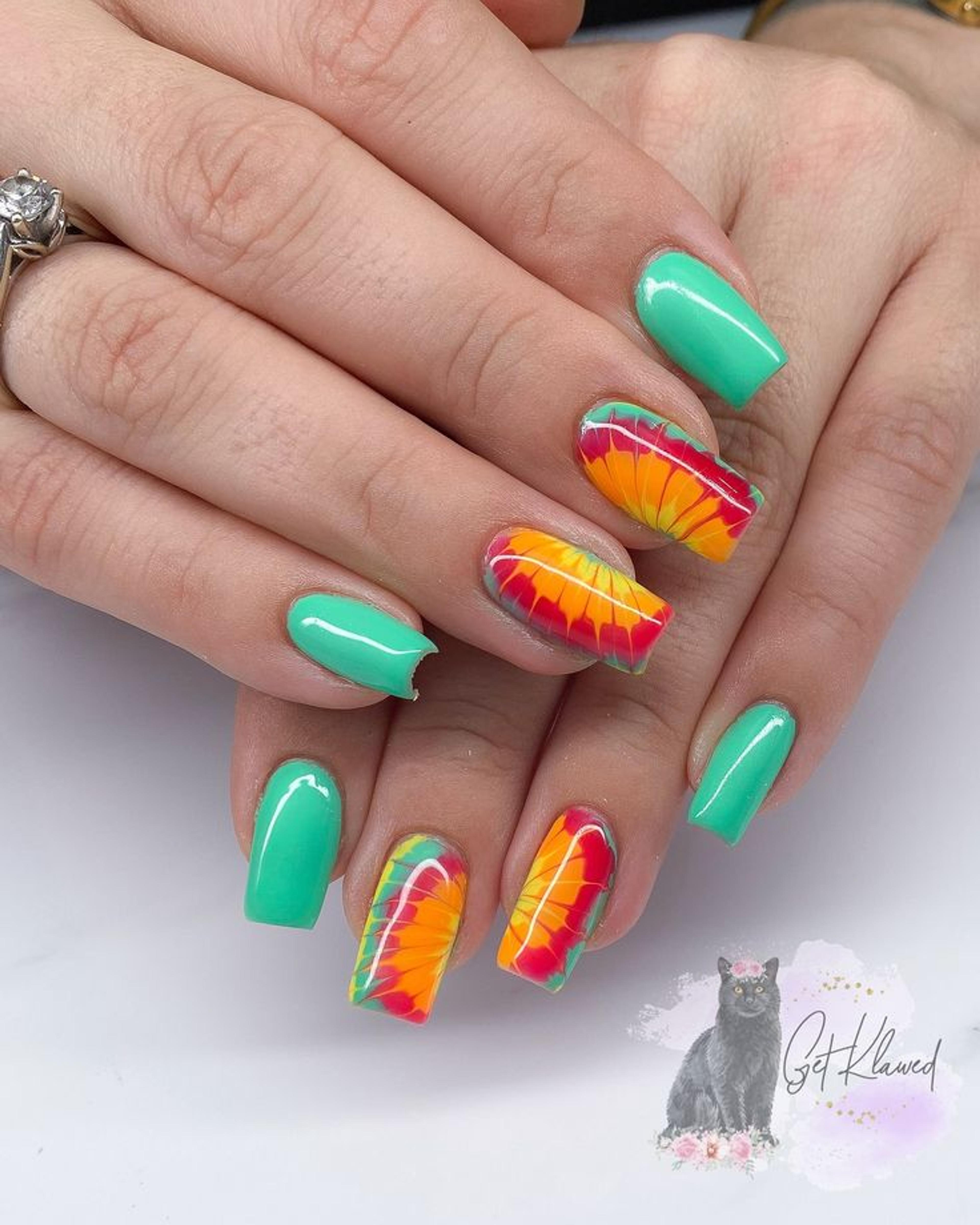 Tie dye nails