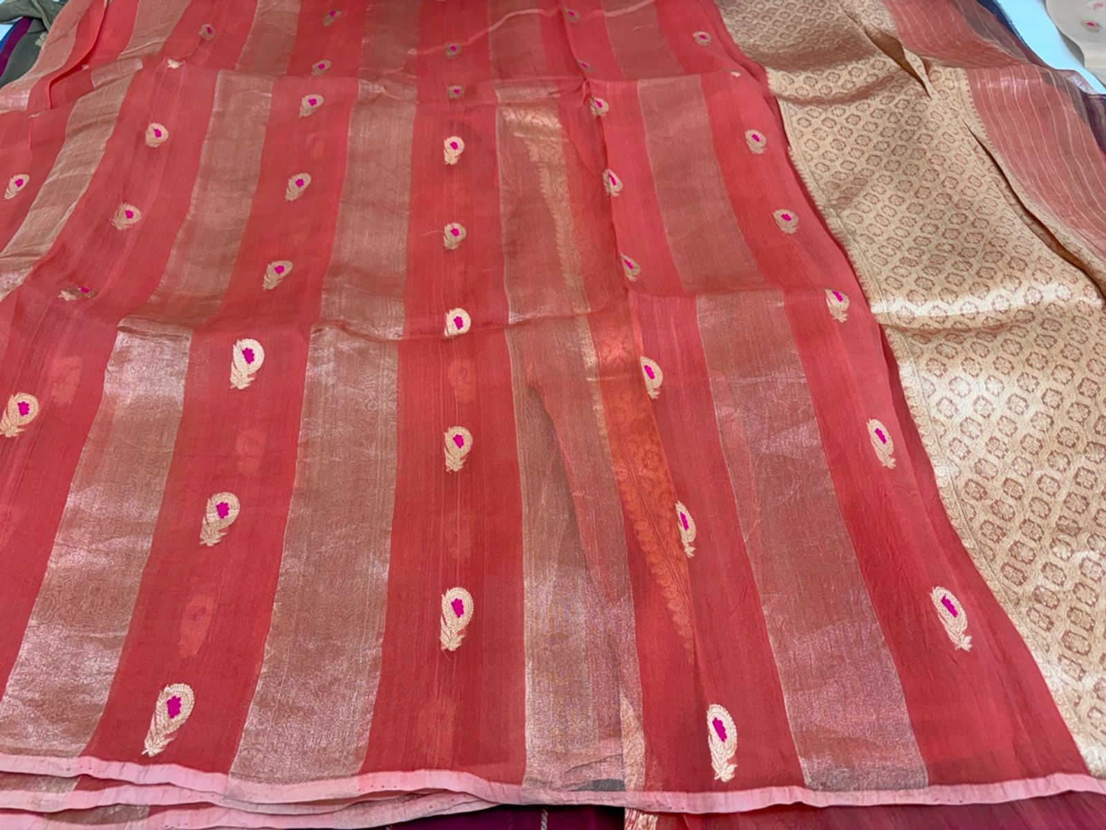 Rani Pink Tissue, Bridal Pallu — photo 2
