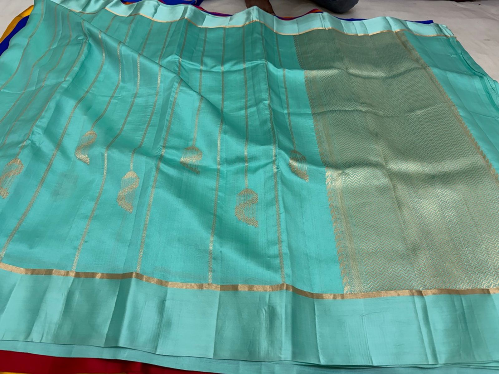 Rani Pink Raw Silk with Silver Zari Border — photo 3