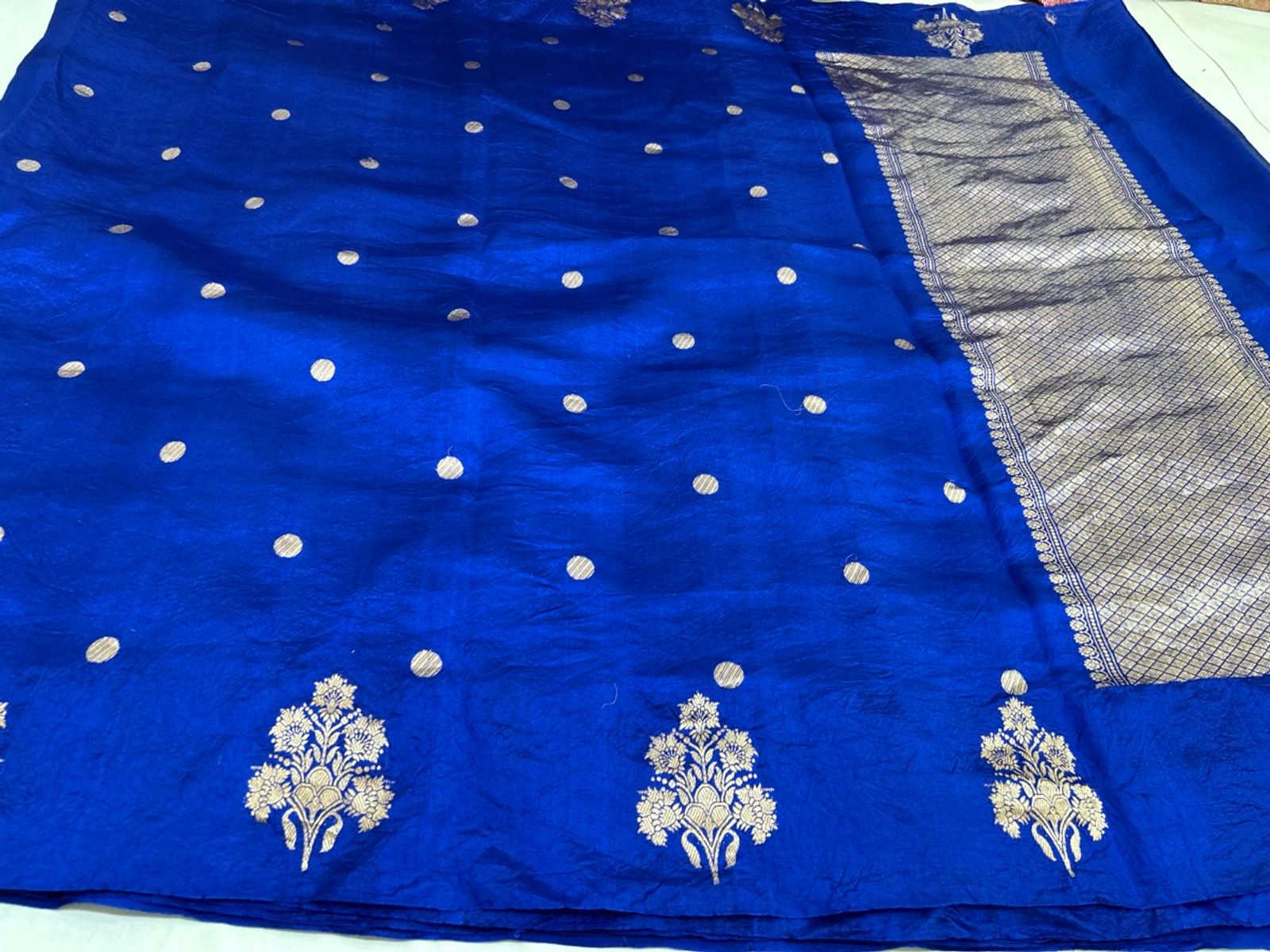 Rani Pink Raw Silk with Silver Zari Border — photo 2