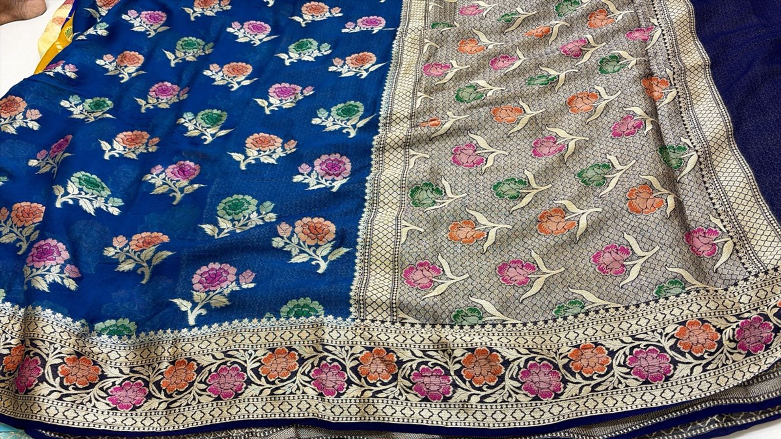 Pista Green Khaddi with Meenakari Florals — photo 4