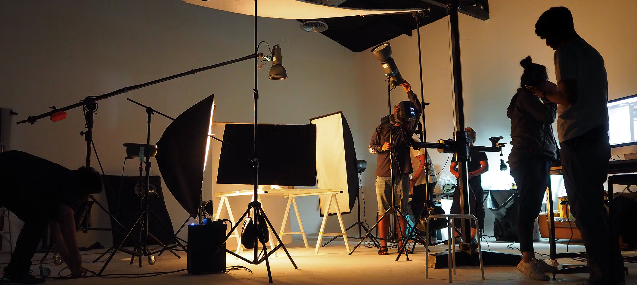 Video content team on set