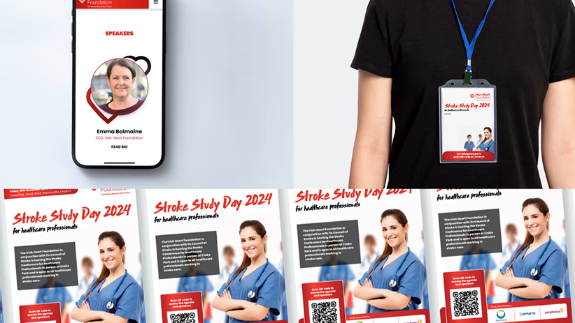 website, print leaflets and printed lanyards 