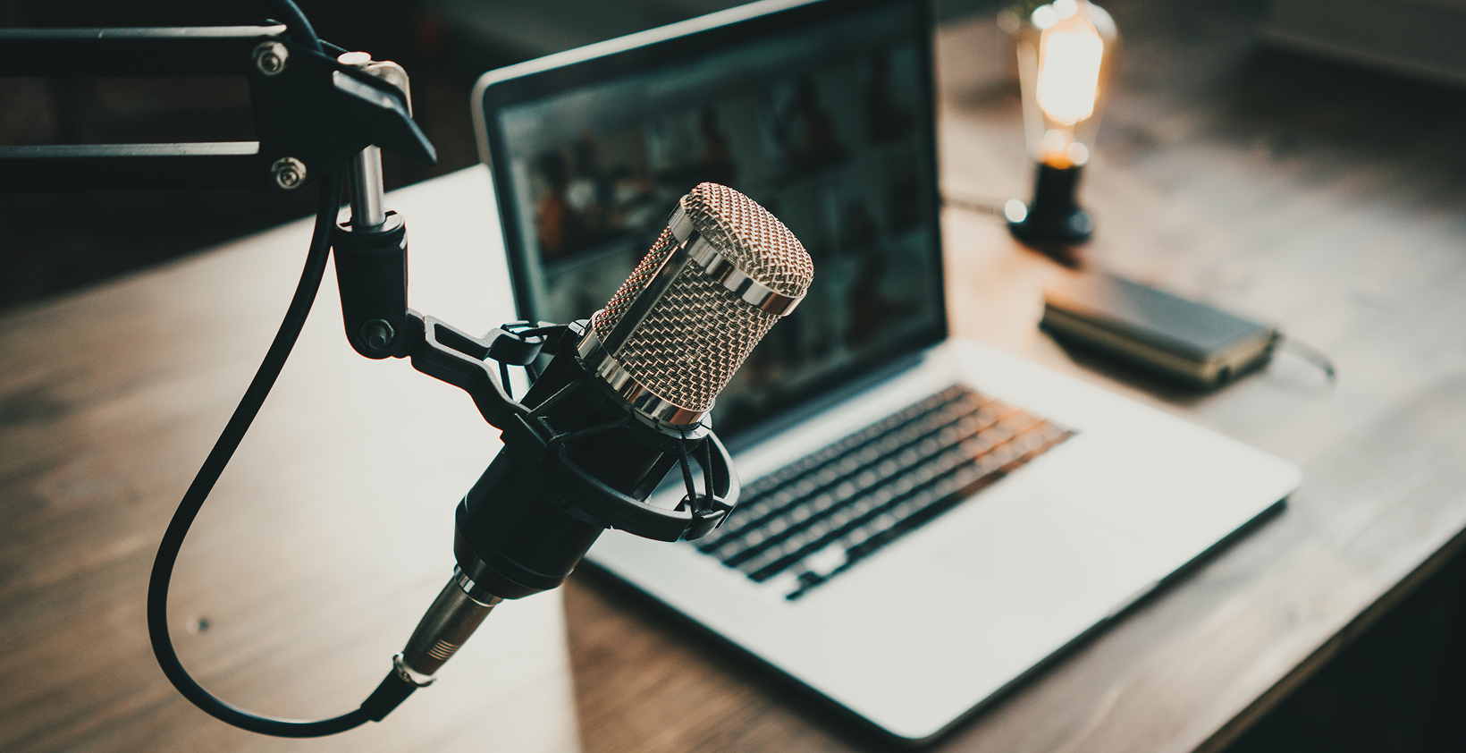 microphone and laptop