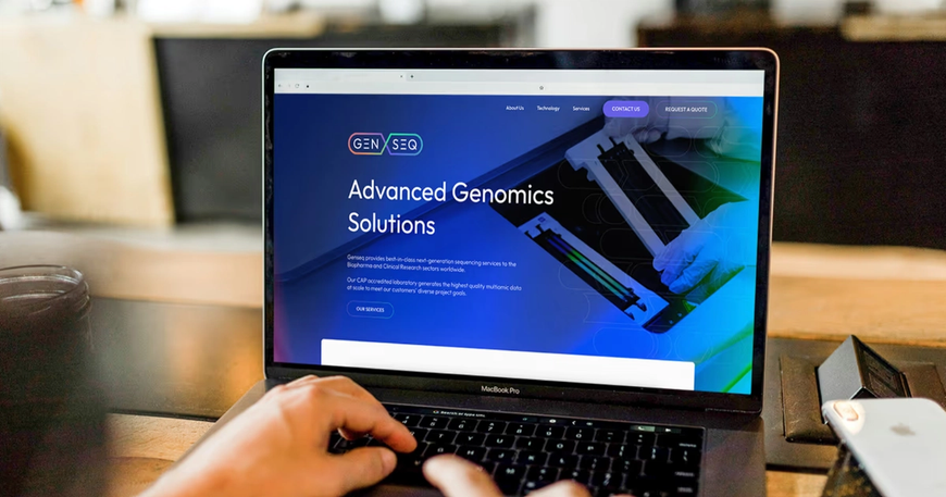 View of laptop with Genseq website opne