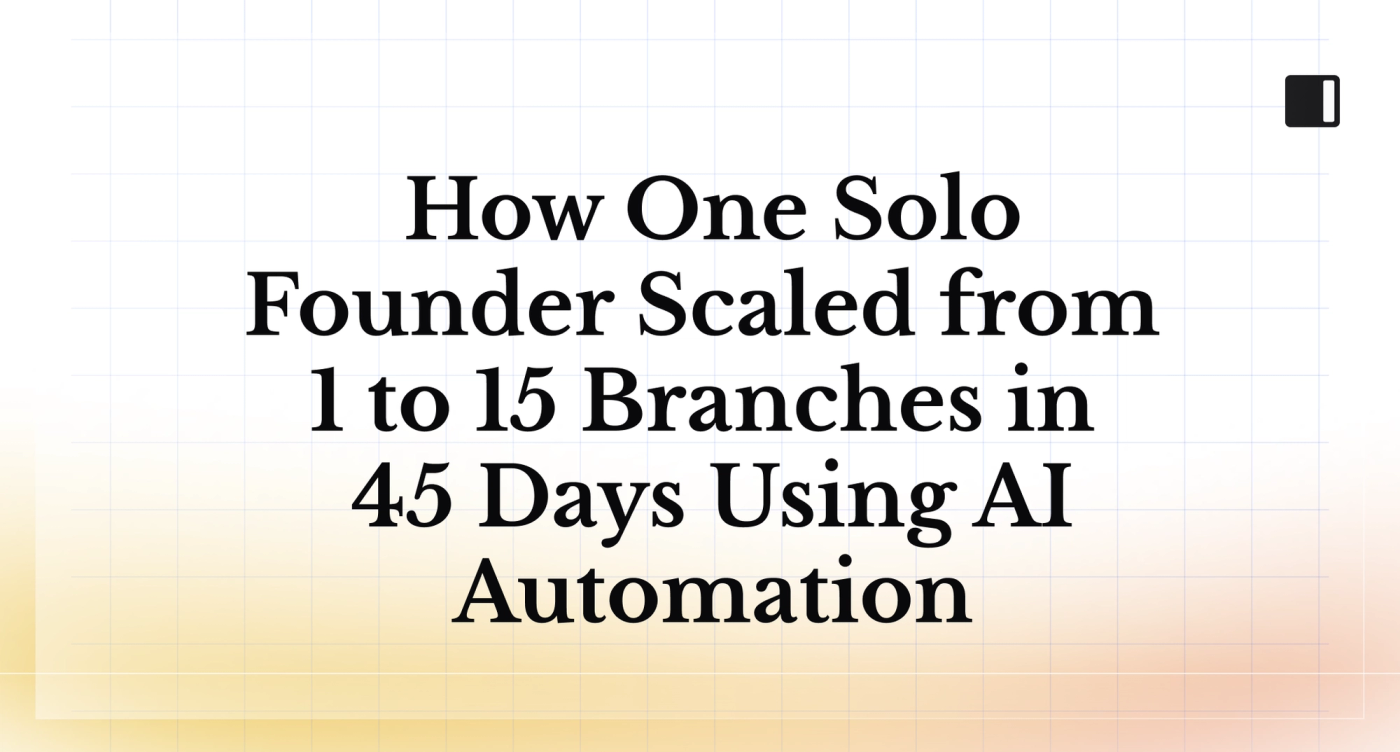 Come un solo founder è passato da 1 a 15 filiali in 45 giorni con l’automazione AI