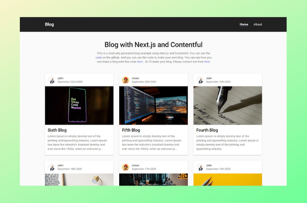 Blog with Next.js and Contentful photo