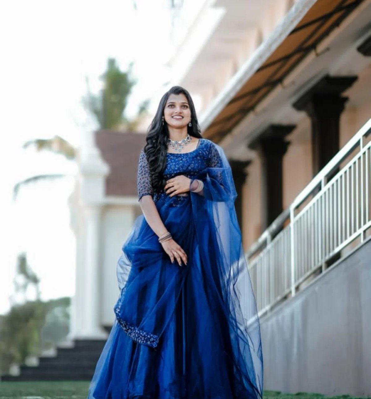 Sage Green Hand-Painted Bridal Lehenga - View 1