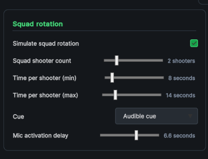 The Squad rotation panel in the Training tab