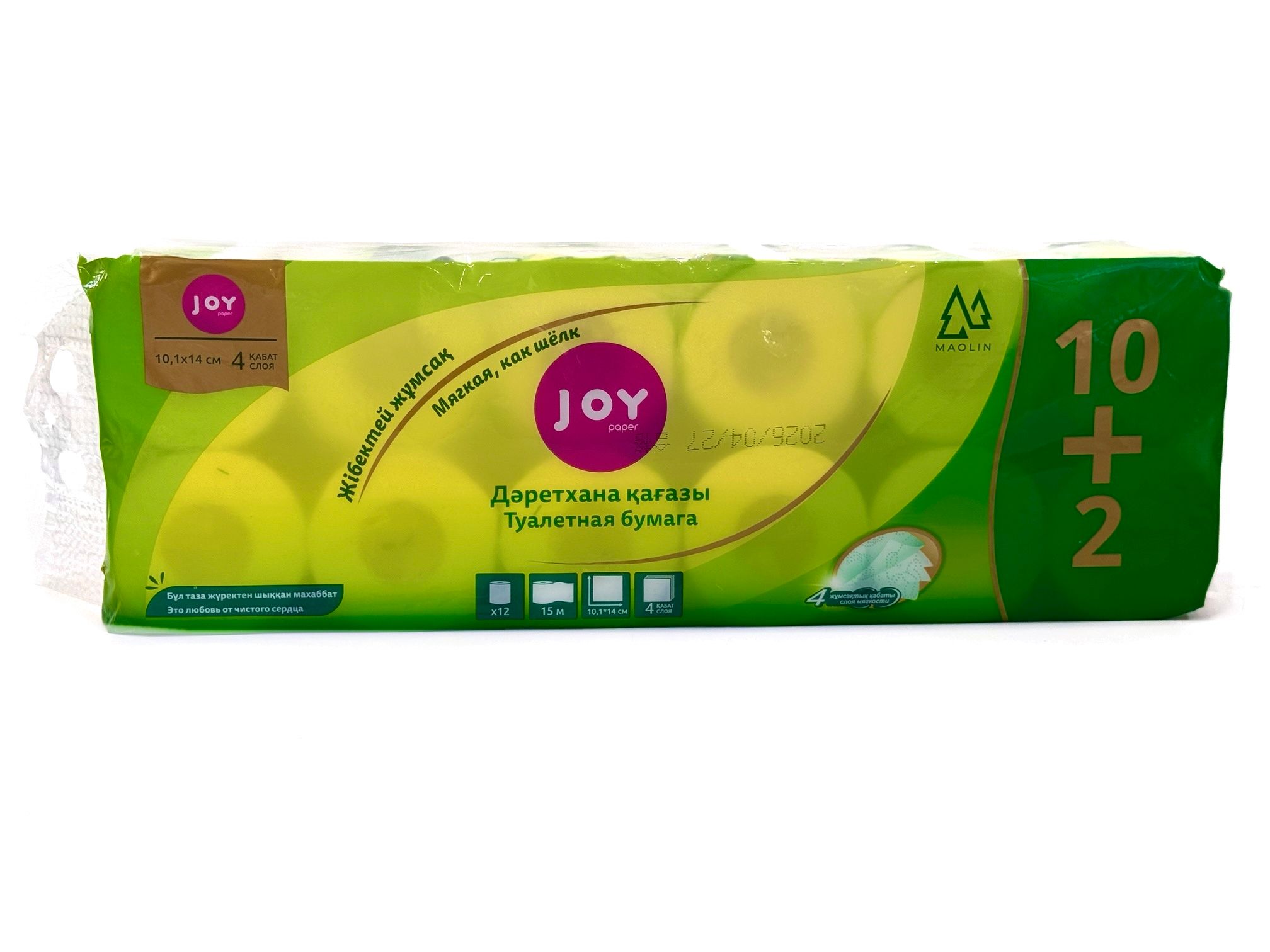 Туалетная бумага JOY, 4 слоя, 15 м