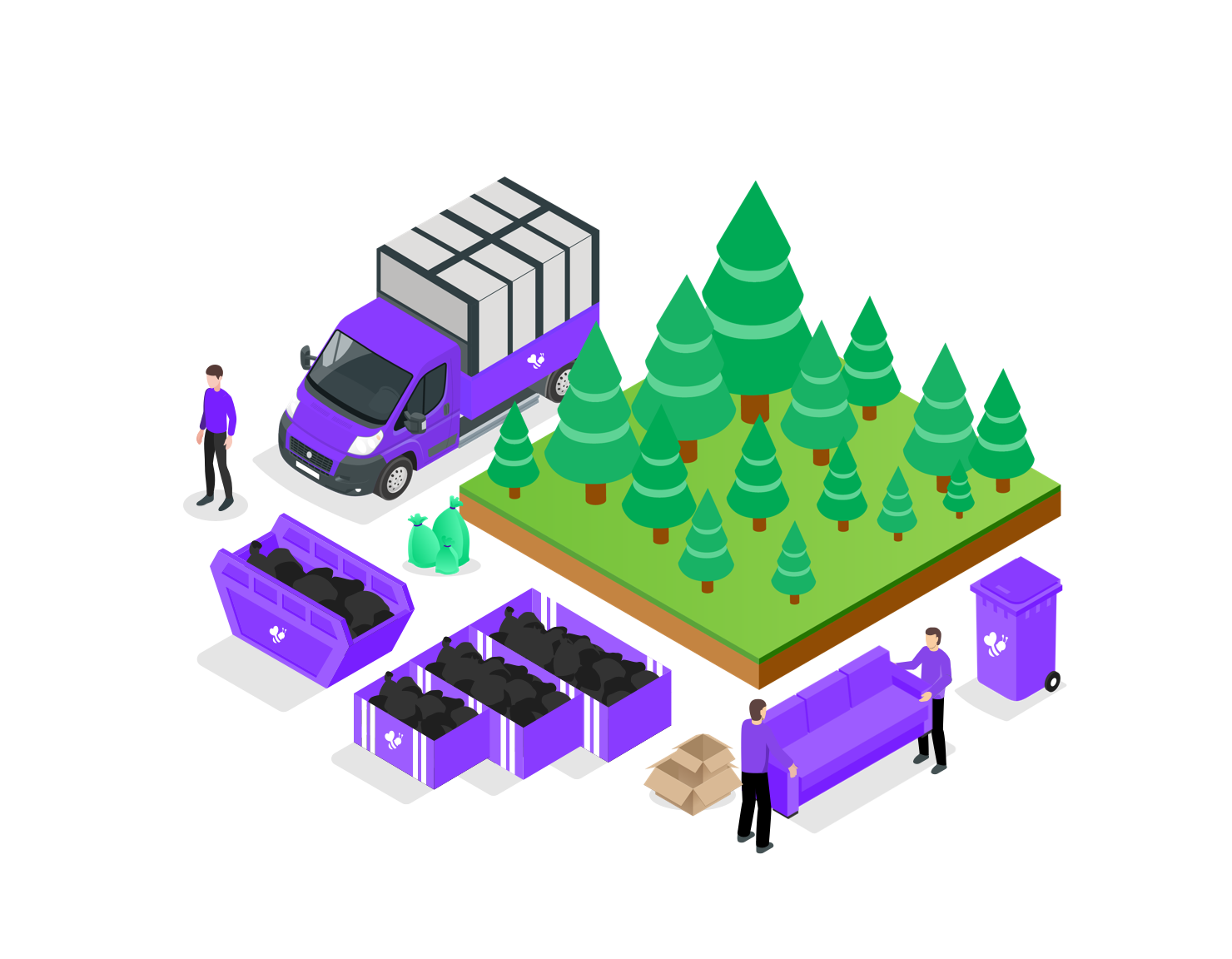 waste removal with trees graphic
