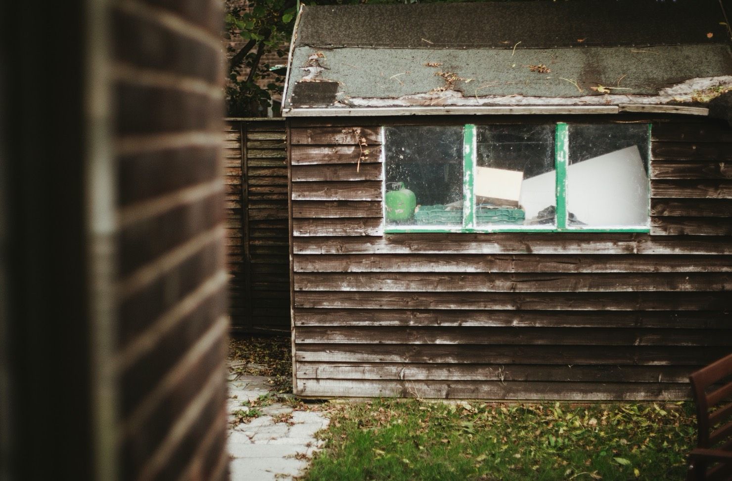 shed in a back garden