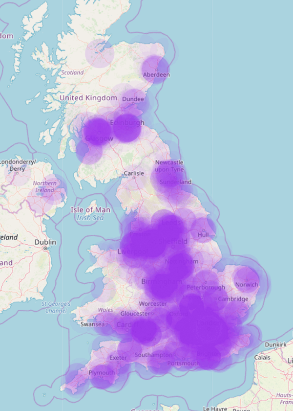 map showing where we collect the most
