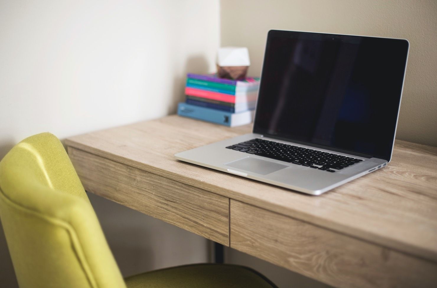 laptop on a tidy desk