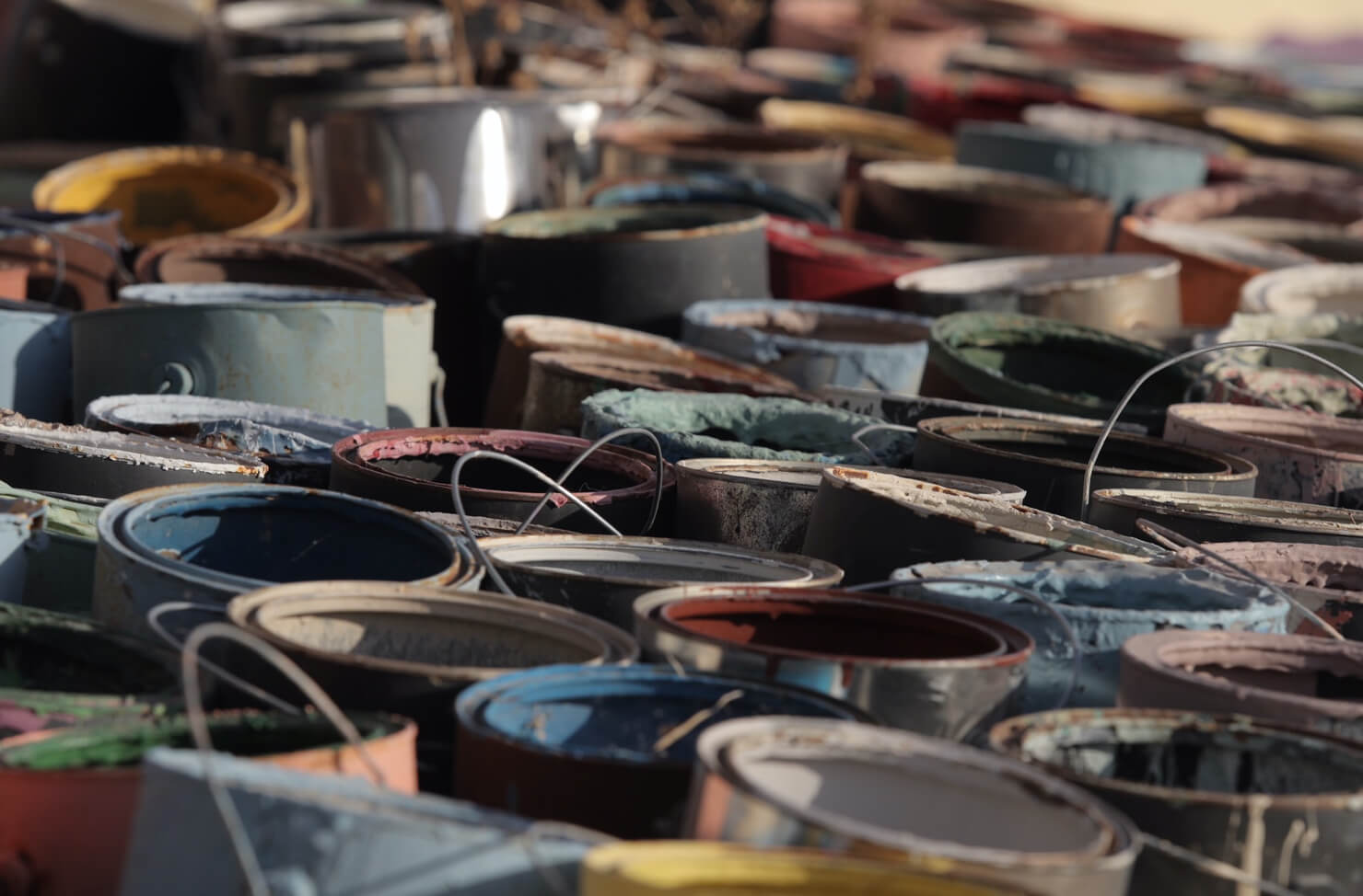 old paint cans