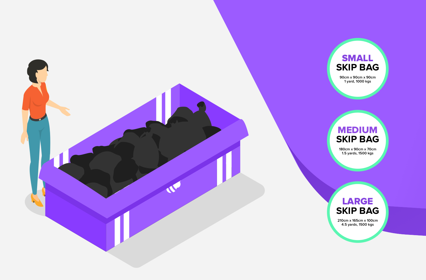 skip bag size graphic