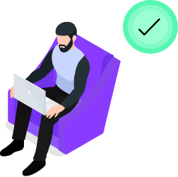man in chair graphic