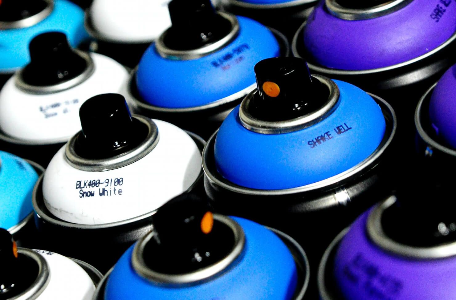 Paint cans up close