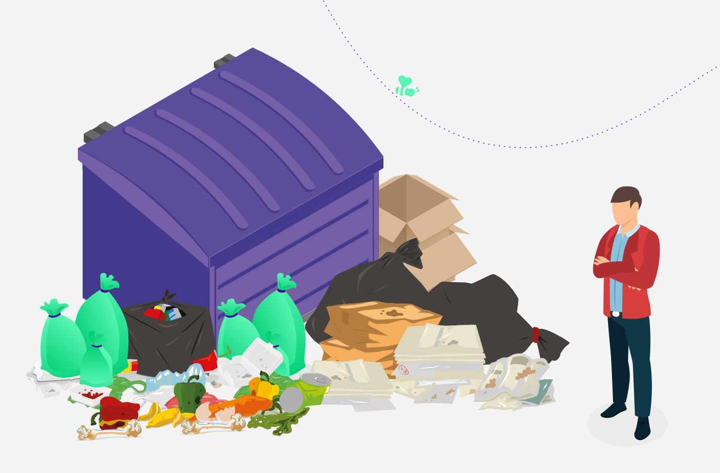 man by bin graphic