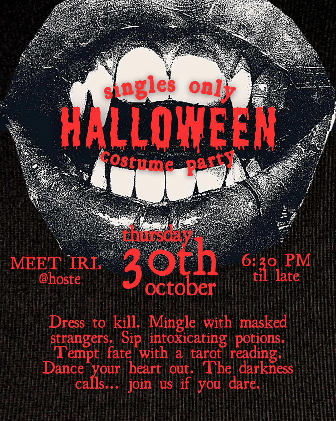 Event: Meet IRL x Hoste: Singles-Only Halloween Party