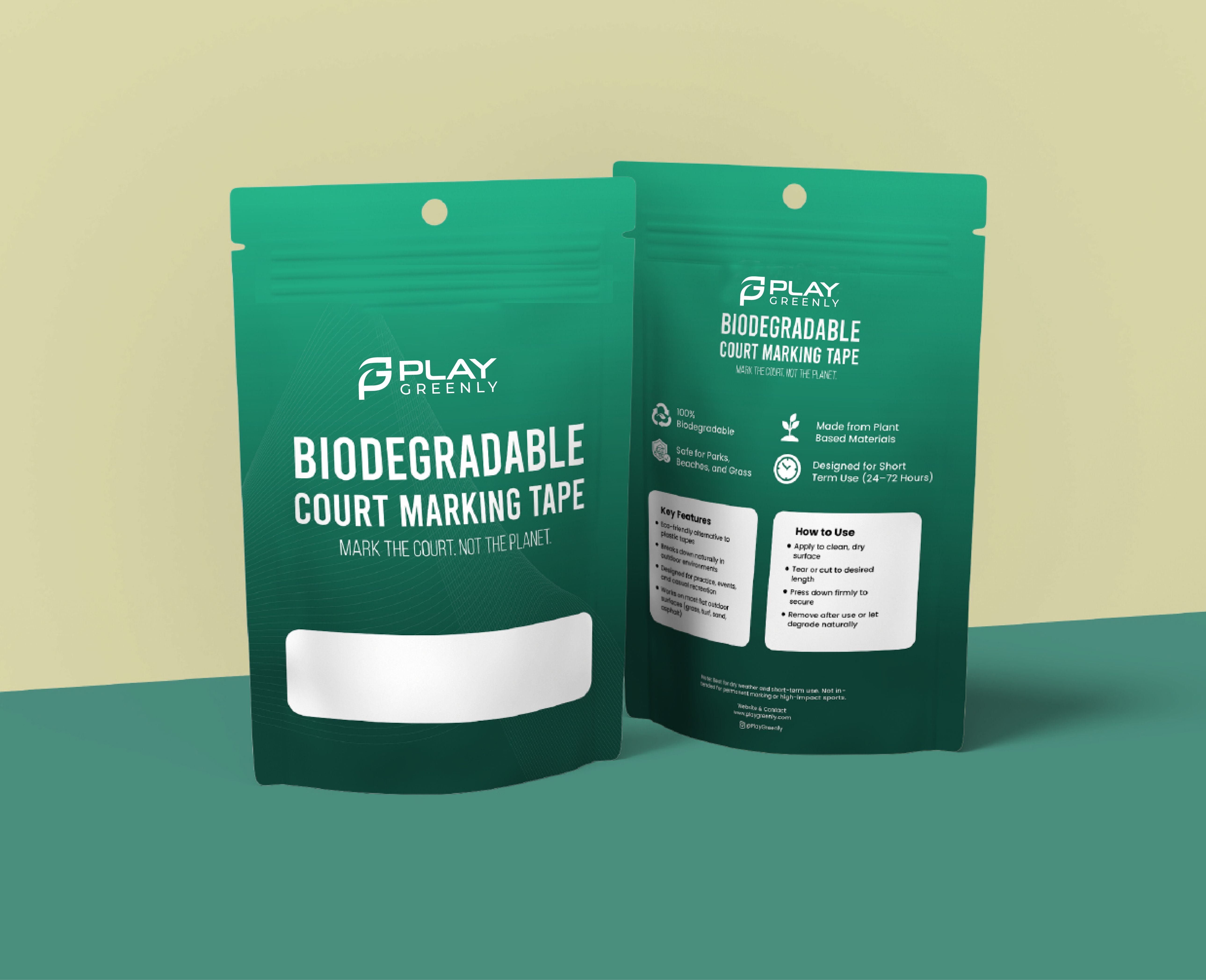 Roll of biodegradable court marking tape - image 1