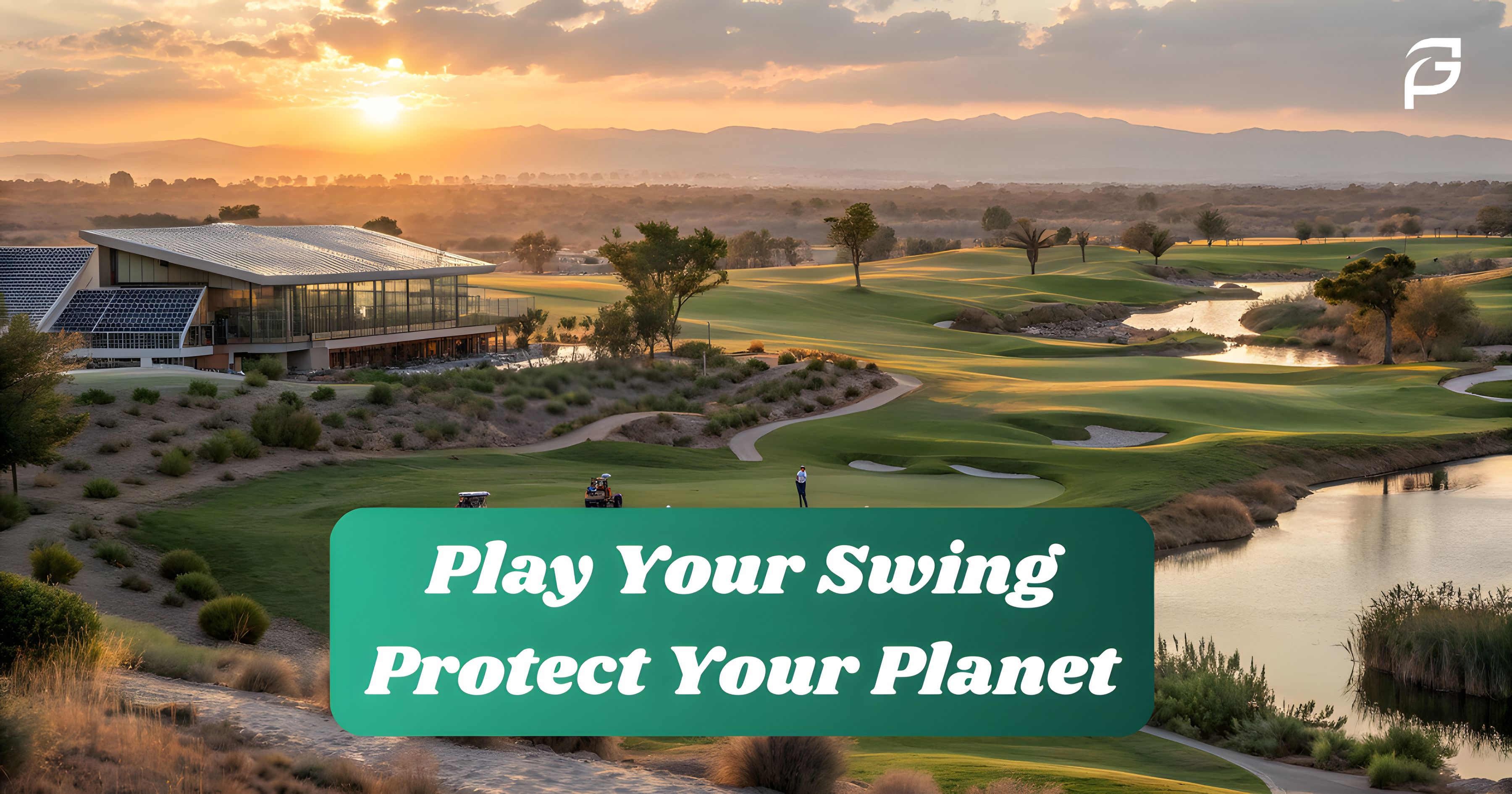 Golf course at sunrise representing a greener future through sustainable golf practices