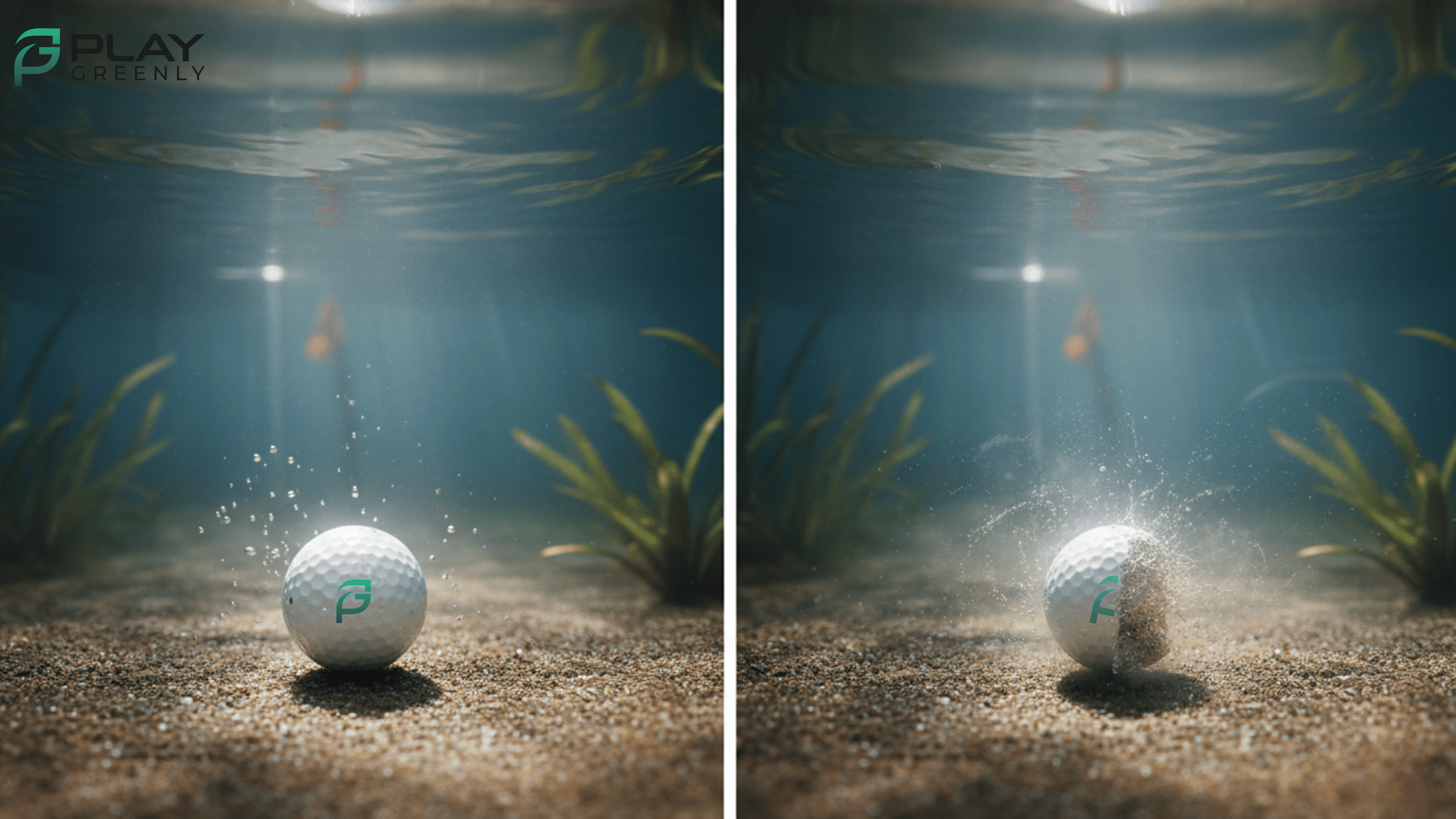 Eco-friendly golf ball dissolving underwater without harming fish or marine life