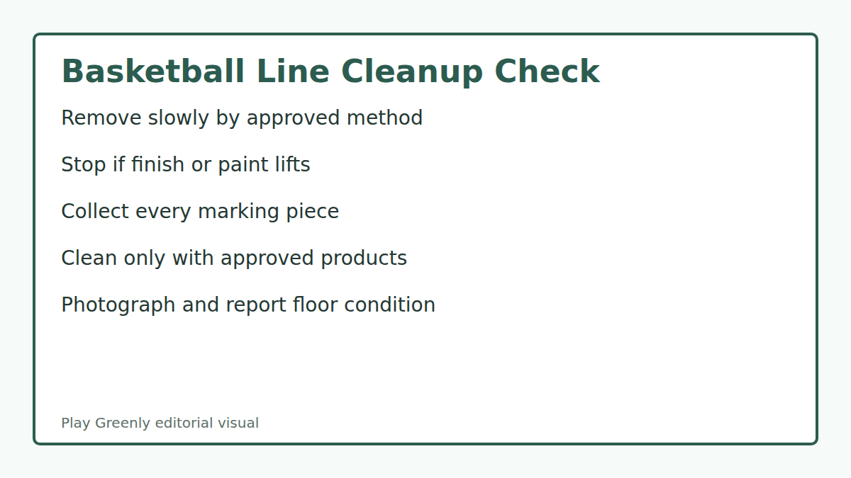 Cleanup checklist for slow removal, stop conditions, approved cleaning, photo record, and issue reporting