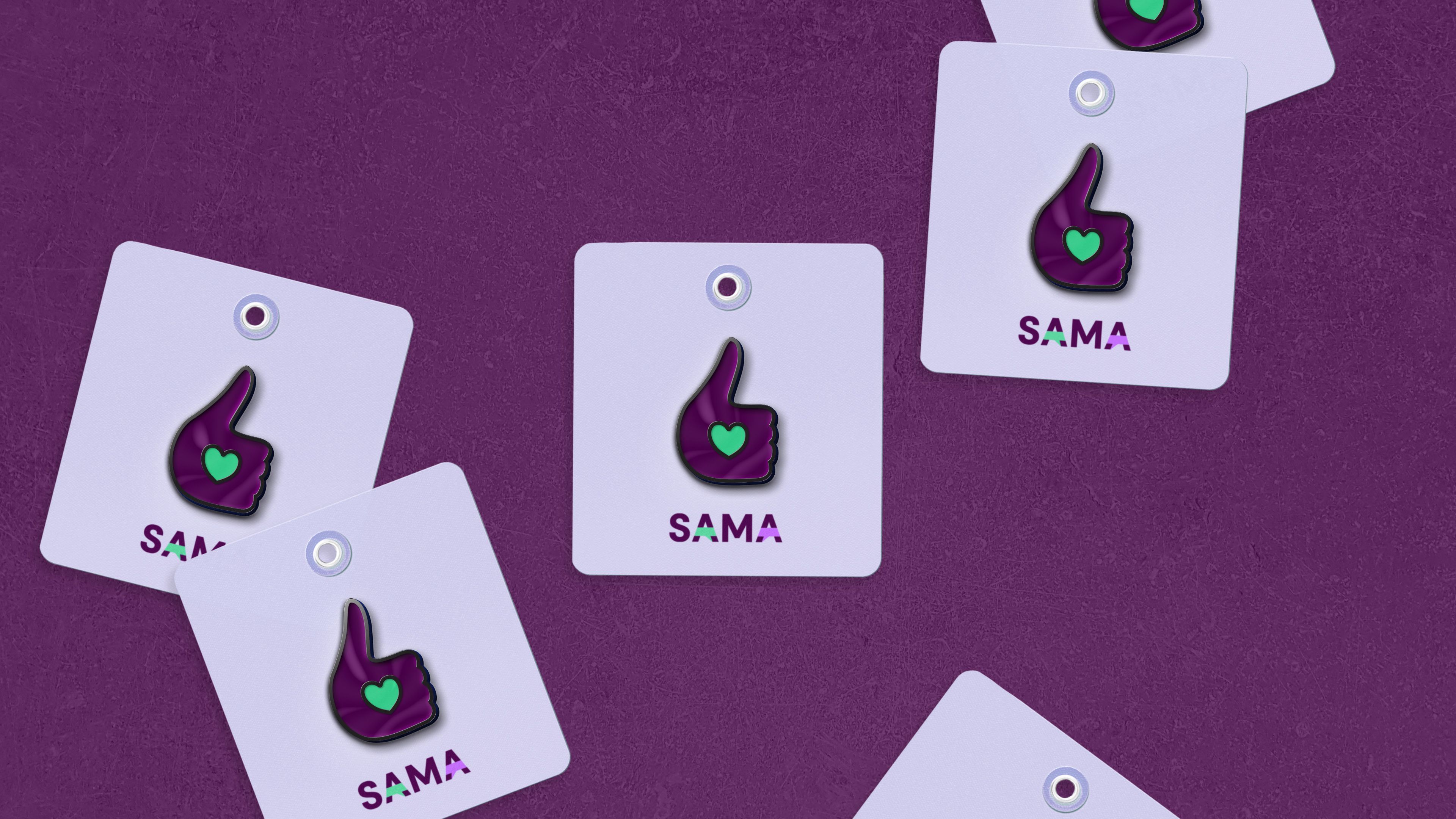 SAMA pin badge mockups