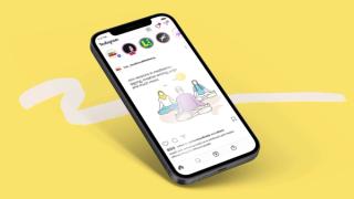 Instagram mockup showing wellbeing social content