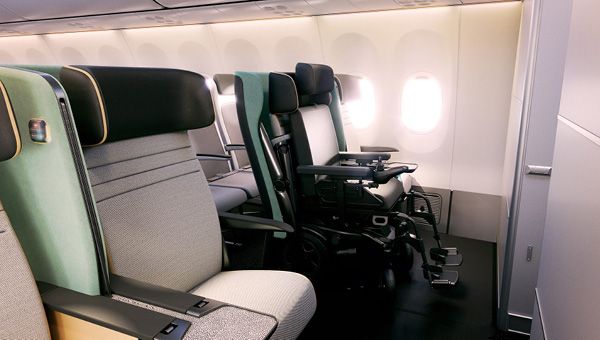 Plane seating system for wheelchair users