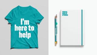 Branded t-shirt and notebook