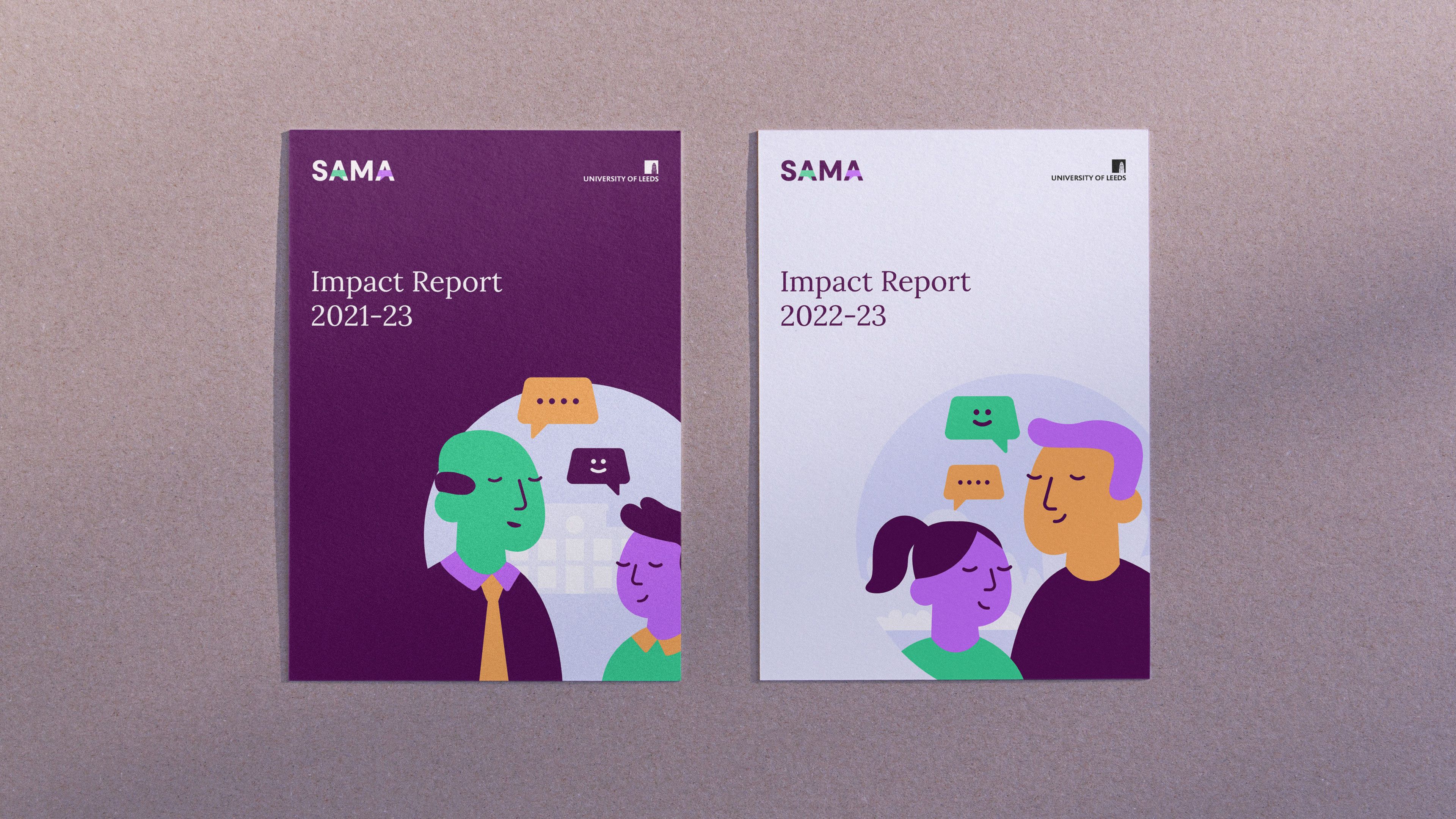 SAMA impact report mockups