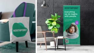 Northpoint tote bag and pull up banner